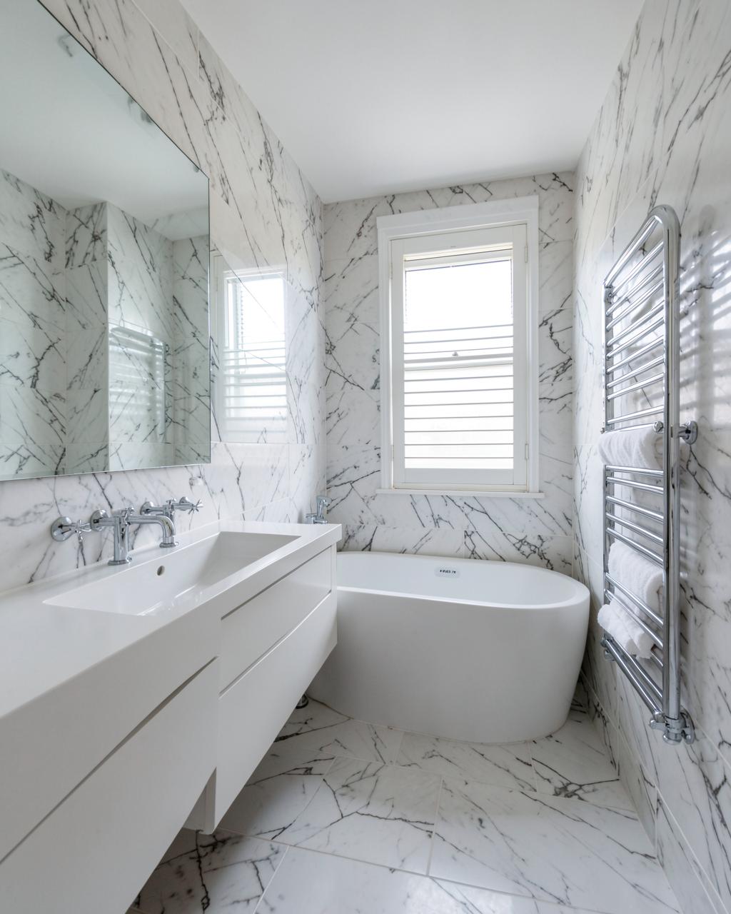Marble family bathroom