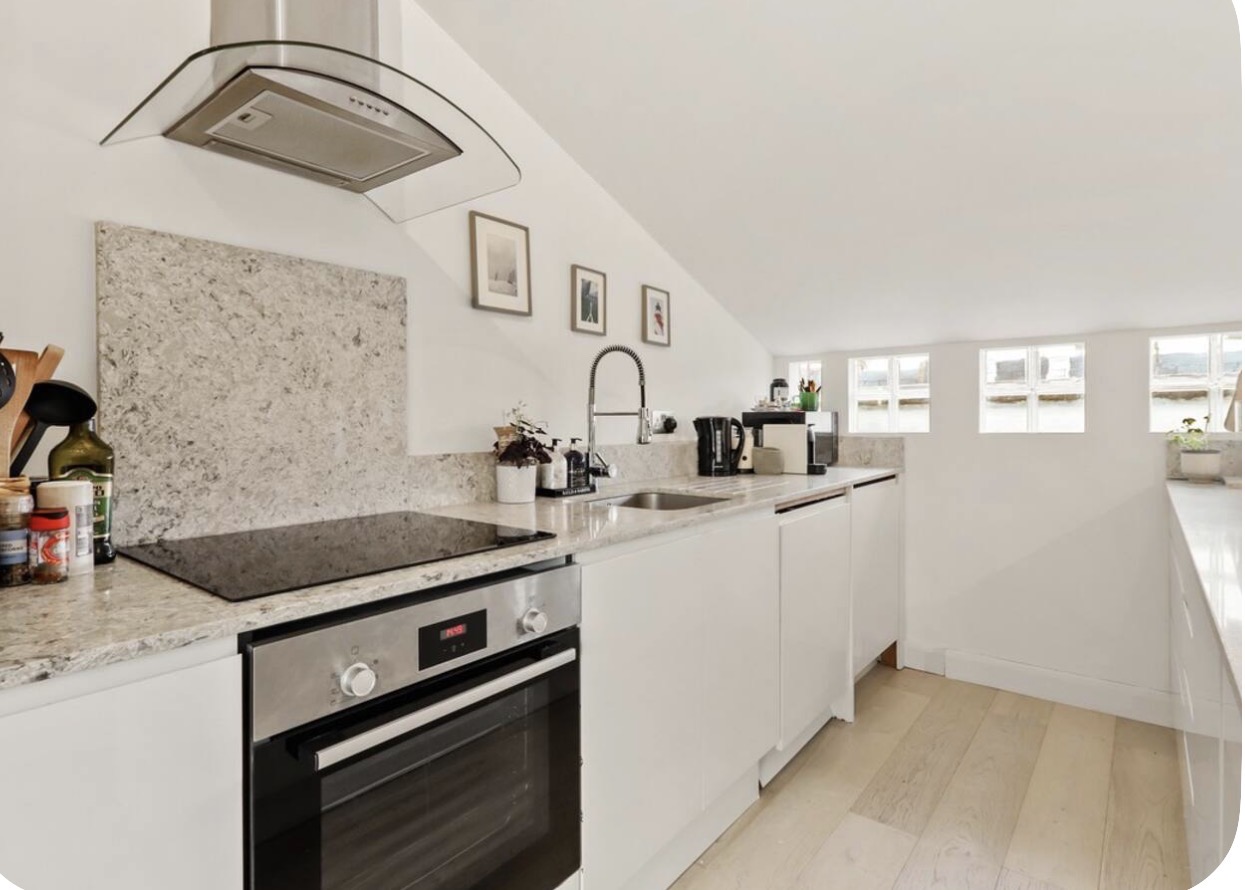 Marble galley kitchen