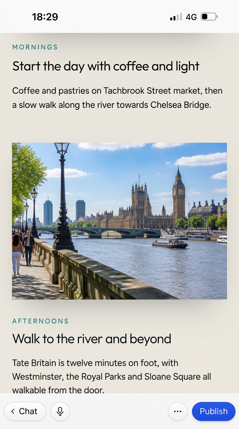 Walking along the Thames path with Westminster in the distance