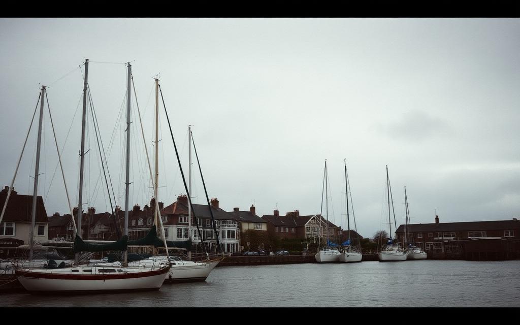 Yachts moored at Lymington quay